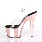 Pleaser ADORE-708 Clear/Rose Gold Chrome
