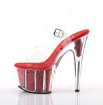 Pleaser ADORE-708G Clear/Red Glitter Inserts