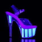 Pleaser ADORE-708UVG Clear/Neon Opal Glitter