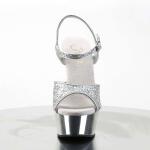Pleaser Sandalette DELIGHT-609G Silber Multi Glitter Chrom