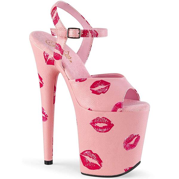 Pleaser FLAMINGO-809KISSES Baby Pink Faux Leather/Baby Pink Faux Leather