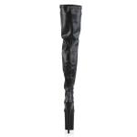 Pleaser INFINITY-4000 Black Stretch Faux Leather/Black Matte
