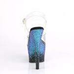 Pleaser ADORE-708SS Plateau Sandalettes Glitter Transparent Blue EU-35 / US-5