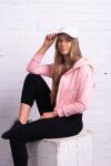 AMBR Designs Classic Cropped Zip Hoodie Pink