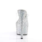 Pleaser Pantolette ADORE-701LG Transparent Silber Multi Glitter EU-40 / US-10