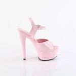 Pleaser GLEAM-609 Plateau Sandalettes Patent Light Pink